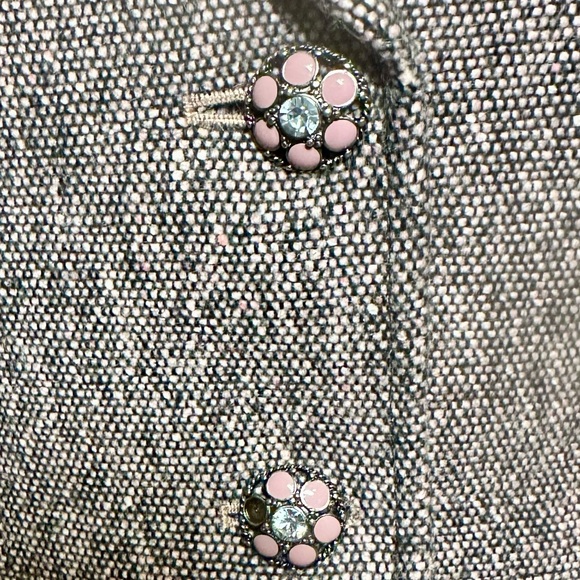 Tahari Pink Tweed Skirt Set with Black Lace Trim - Picture 2 of 6